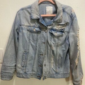 Almost Famous Ripped Light Blue Jean Jacket